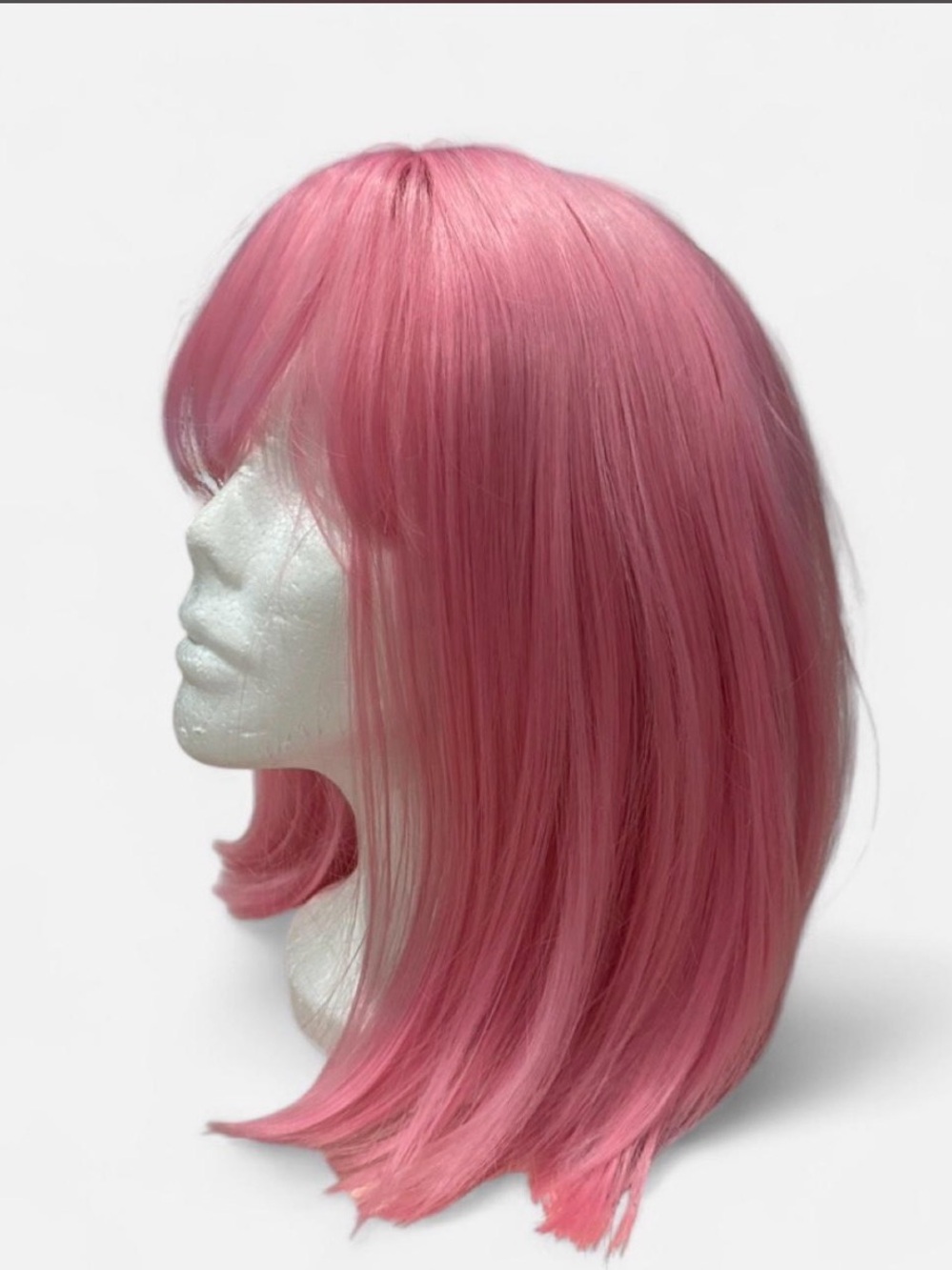 Pink Straight Bob Wig with Bangs - Women Hair